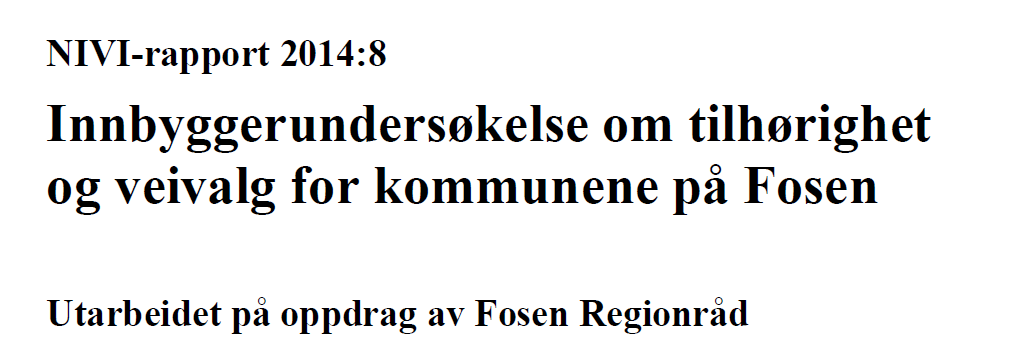 Spørreundersøkelse et nøytralt utgangspunkt 66 % for sammenslåing av