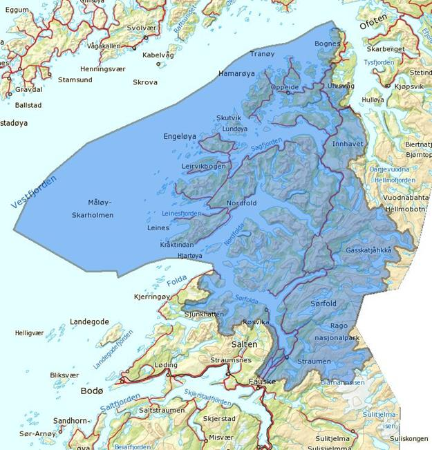 Vannområde Nord-Salten Hamarøy, Steigen, Sørfold, Tysfjord, Fauske, Bodø 258 vannforekomster Påvirkninger fra VA sektoren: Elver 15
