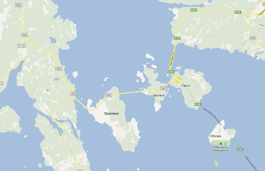 Innkrevingspunktet/innkrevingspunktene Det er en automatisk bomstasjon på Rv 542 på Spissøya, like ved grensen mellom kommunene Bømlo og Stord.