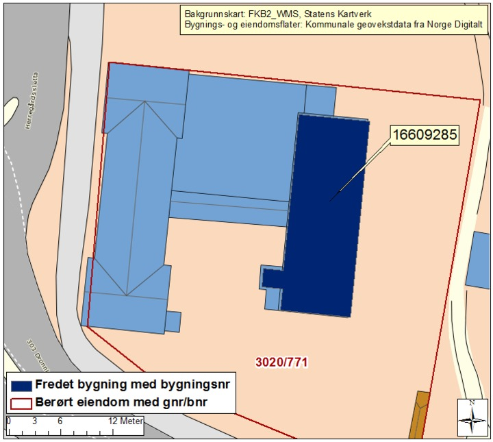 Side 3 FENGSEL Bygningsnr: 16609285 Gnr/bnr: 3020/771 Oppført: 1862 AskeladdenID: 174932-1 Referanse i landsverneplanen: Bygning 8509 Fredning bygning Fredningen omfatter bygningens eksteriør og