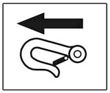 Klistremerker Forankringspunkter Klistremerket viser hvor rullestolen skal forankres under transport.