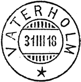 1919, og i stedet ble det opprettet brevhus II på stedet. VATERHOLM brevhus II ble underholdt fra 16.11.1919 i stedet for det tidligere Vaterholm feltpoståpneri.