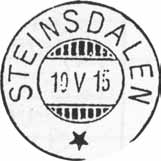 Postkontoret 7740 STEINSDALEN ble lagt ned fra. Stempel nr. 1-1 Type: IIL Utsendt 29.09.