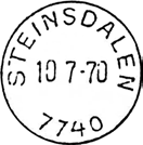 1955 STEINSDALEN Innsendt Registrert brukt fra 23-12-58 TK til 23-12-60 TK Stempel nr.