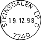 1970 STEINSDALEN Innsendt 7740 Registrert brukt fra 13-11-79 JHB til 14-2-83 HT Stempel nr.