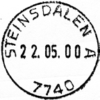 2 Type: HJ- Utsendt 25.03.1915 STEINSDALEN Innsendt 29.05.1915 Stempel nr.