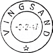 Stempel nr. 3 Type: IIA Utsendt 12.02.1947 VINGSAND Innsendt Registrert brukt fra 21-5-47 VG til 16-12-63 HLO Stempel nr.