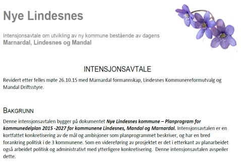 Intensjonsavtaler «minimums