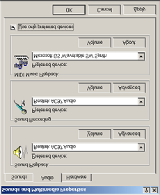 Still inn enheten som lydinngang / lydutgang for andre Windowsprogrammer ruter til Du kan velge en annen lydinngang- / lydutgang-enhet for andre Windowsprogrammer, for eksempel: Windows Media Player.