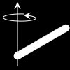 Eksempel treghetsmomentet til en tynn lang stav som roterer om en akse gjennom massesenteret: M (regn ut som øvelse) hva er