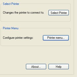 Printer Menu-knappen (Skrivermeny) gir deg tilgang til skrivermenyinnstillingene.