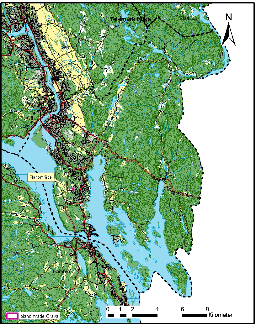 Oversikt over planområdets