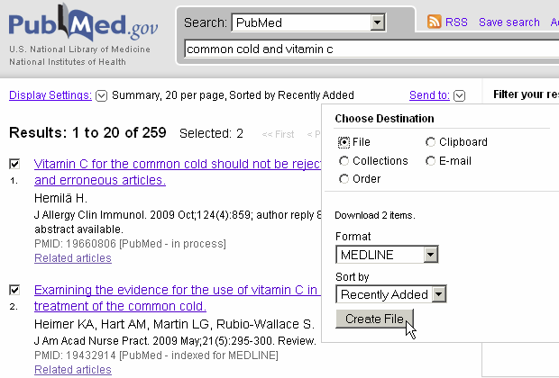 Ovid (PsycInfo, Embase, Biological abstracts) Gjør et søk og merk de referansene du vil eksportere Velg Export Sjekk at det står Export to EndNote, og velg format i «Select fields to display» Klikk