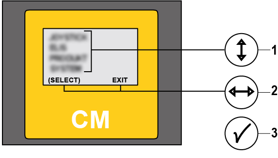 0 Eksempel på programversjon i førerhusmodulen NO EC SELECTED Betyr at man ennå ikke har valgt