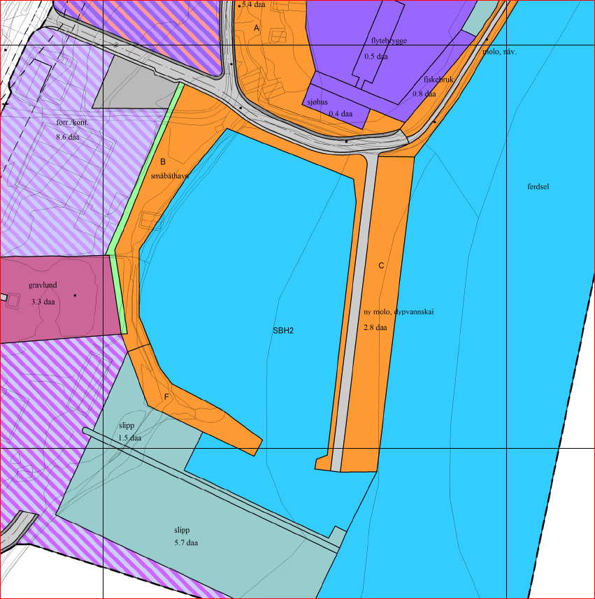 2.3 PLANSTATUS Gjeldende plan for området er Siholmen/Myratangen reguleringsplan. Den søndre delen av planen der liggekaia er tenkt plassert er vedtatt den 21/6-2012.