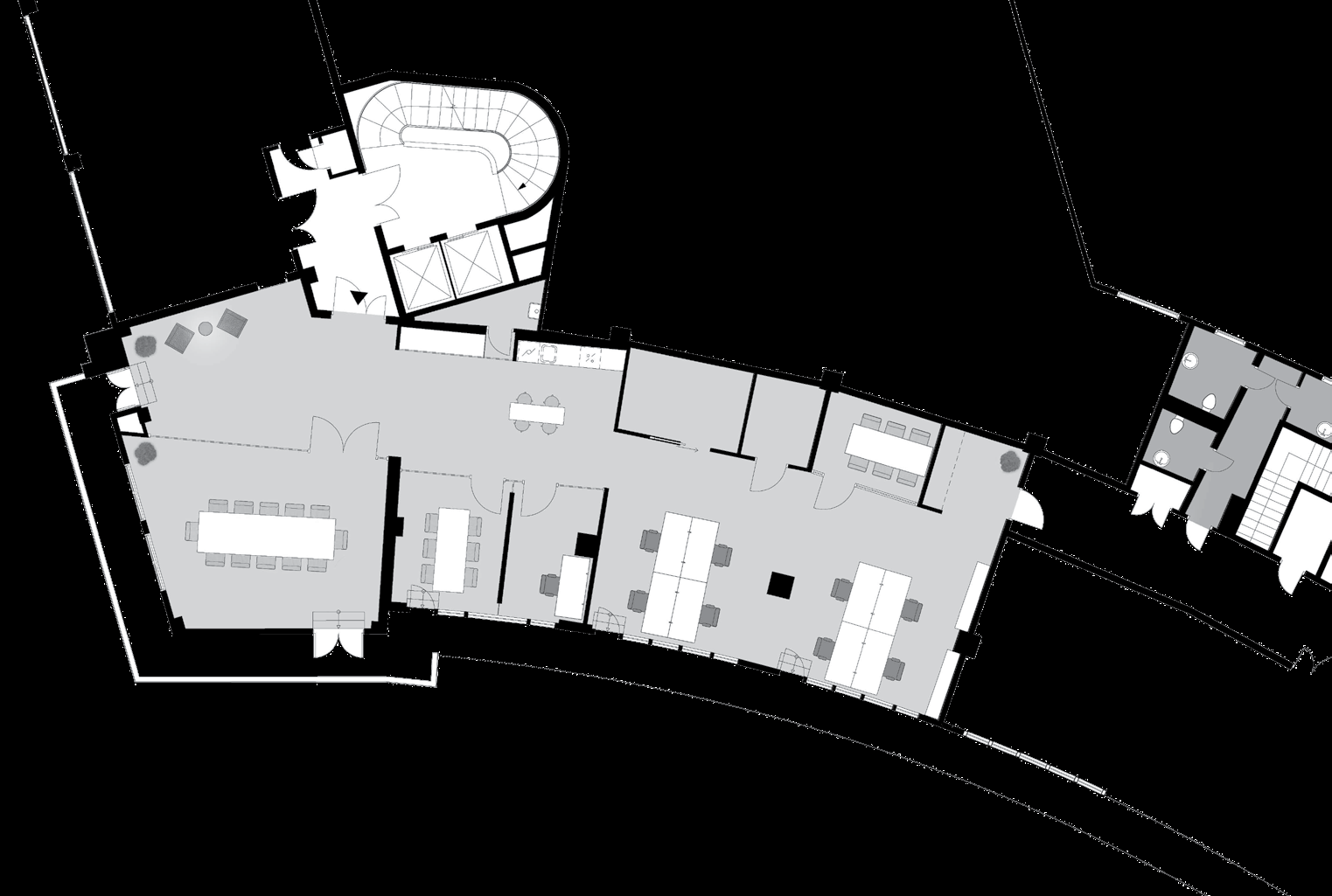 2. etasje / 352 kvm Alternativ 1 Åpent landskap