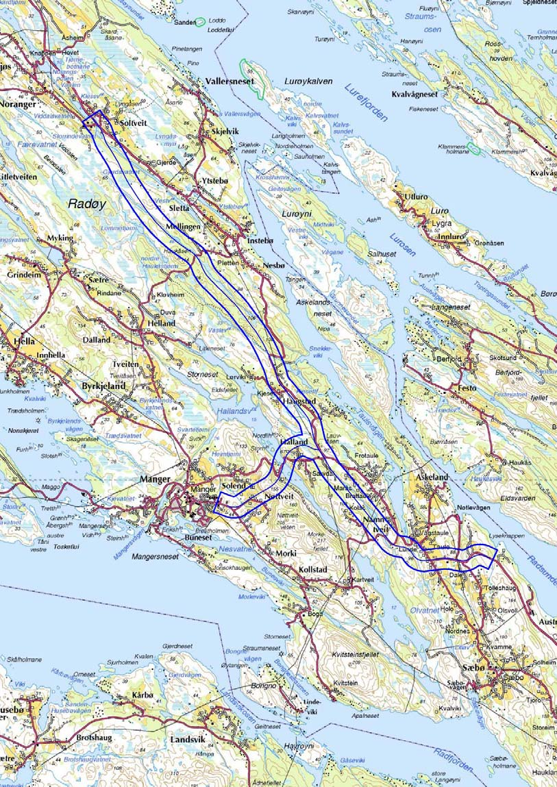 å få fram jordlagsprofilar som til dømes kan vise gamle dyrkingslag. Maskinell sjakting er nytta to stadar langs traséen; på Soltvedt lengst nord og på Taule nær sørenden av traséen.