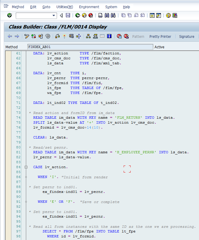 autogenererte user-exits for det