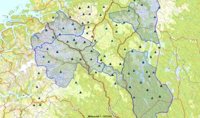 Protokoll for møte i Rovviltnemnda 24. - 25. november 2014 Side 37 av 39 Region 2 (Buskerud) Figur 1. Forvaltningsområdet for jerv i Sør-Norge (skravert).