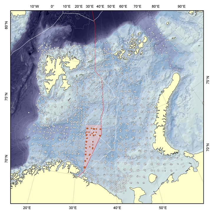 Vedlegg 3: Høring KU Barentshavet - Benthos i det omstridte område Bunndyr bør ses i sammenheng med substrat type og sedimentsammensetning, dyp, bunnstrøm, temperatur og salinitet.