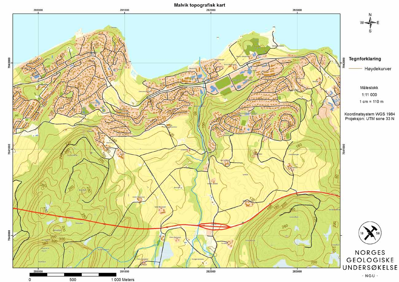 10.2. Løsmasser og marin grense i Malvik -