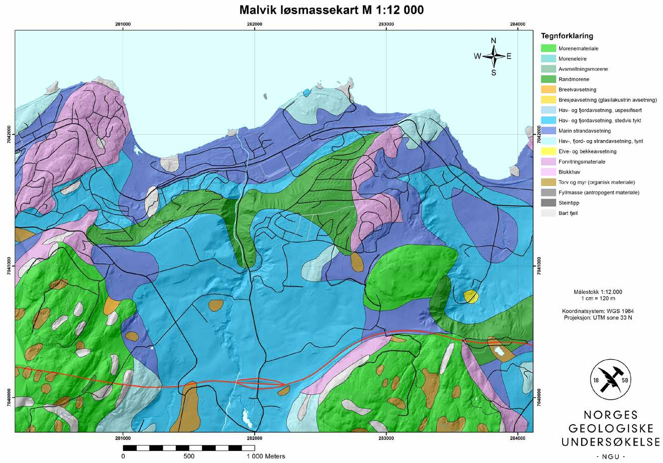 10.2. Løsmasser og marin grense i Malvik -