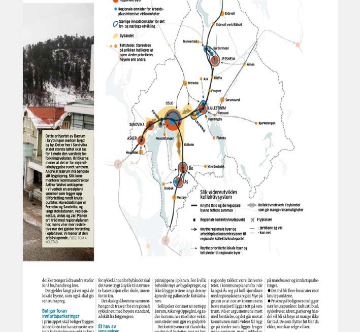 de regionale eller interkommunale areal- og transportplanene, slik at disse