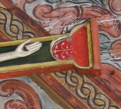 Foto: Birger Lindstad 2003. Figur 31. Røldal stavkirke, detalj av krusifiks fra annen halvdel av 1200-tallet.