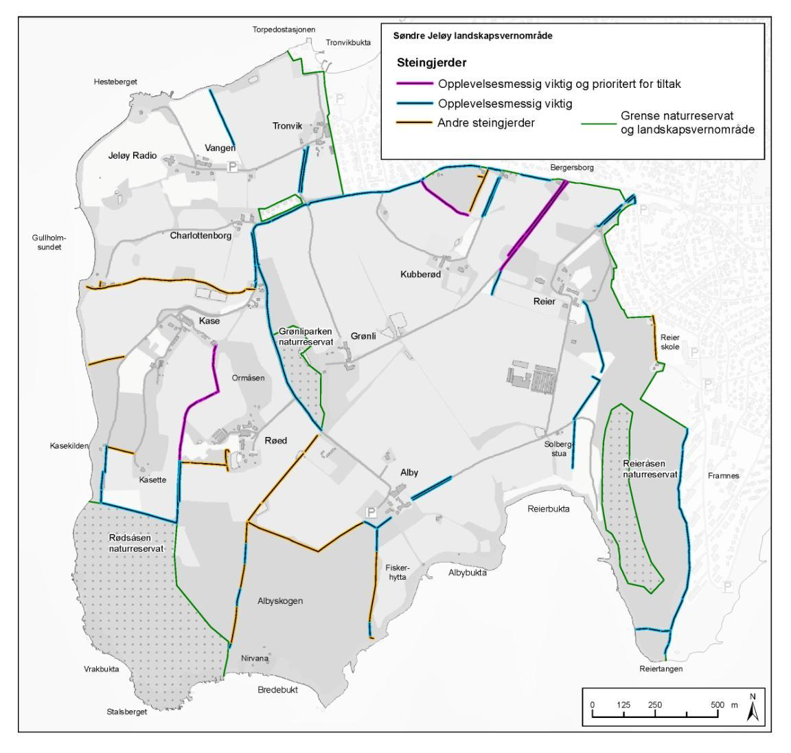 Figur 5 Kart over steingjerder i