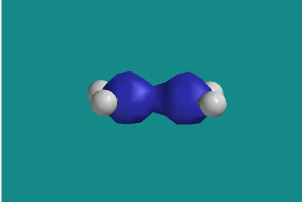 Vi ser fra output-fila at LUMO er bygd opp av de samme fire py-orbitalene som orbitalen HOMO, men denne gang med motsatt fortegn på tilsvarende atomorbitaler på de to C- atomene.