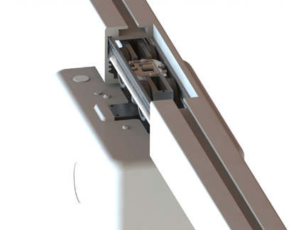 Lading av takheismotoren RiseAtlas kan benyttes med tre ulike ladesystemer: 1. Ladestasjon for lading via håndkontroll (Standard for 50100057) 2. Konstant skinnelading (Tilbehør for 50100057) 3.