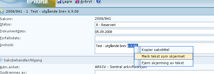 Unntak er selvfølgelig ord og uttrykk man vil skal høre sammen, f.eks. st.prp.nr., cand.mag., o.l. Personnavn Når personnavn registreres i ephorte skal de skrives på følgende måte: Fornavn Etternavn.