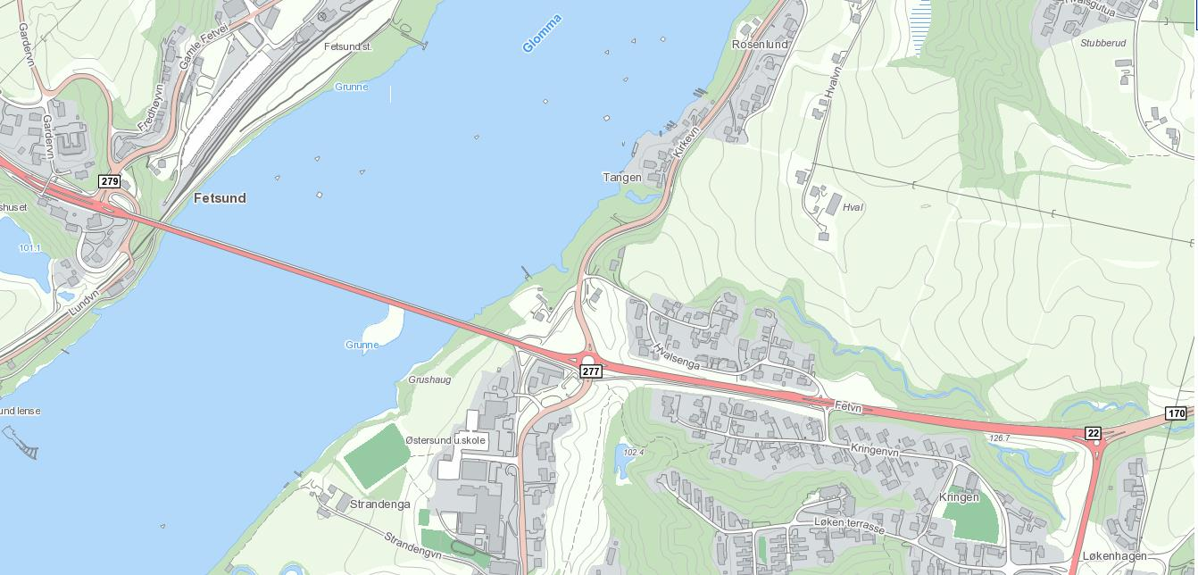 Gjennomsnitsfart (km/time) Fetsund - Rv. 22 x Gamle Fetvei Løsningen vil fungere tilfredsstillende i morgenrushet, men vil få kapasitetsproblemer på ettermiddagen.