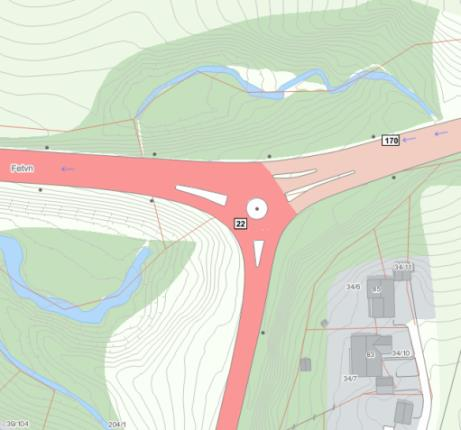 I tilknytning til denne gangbrua ligger det også en bussholdeplass for busslinjer som går til/fra Fet sentrum, samt andre gjennomgående busser på rv. 22.