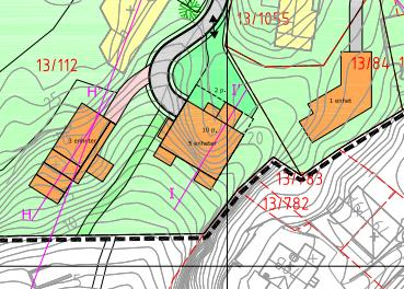 Felt BK1d og BB2 I kommunedelplanplanen fra 2001 følger grensen mellom grøntområdet mot Dødehavet og planområdet terrenget noe lenger nord enn dagens plangrense går.