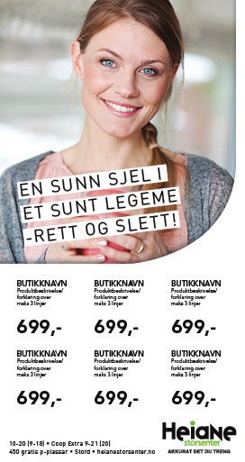 Butikknavn: Produkt: Tilbudspris: Avenir 85 Heavy 8,5 pt, versaler (store bokstaver) Avenir 35 Light 6 pt Avenir 96 Black 21 pt Logo og senterinfo skal plasseres 3,5