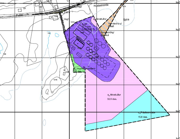 Kystsoneplan Det nærmeste havområdet utenfor er i flg. Kystsoneplan for Lødingen (2001) avsatt til flerbruksområde, - akvakultur, fiske- og tangskjæring, og godkjent område for akvakultur. Bilde 3.