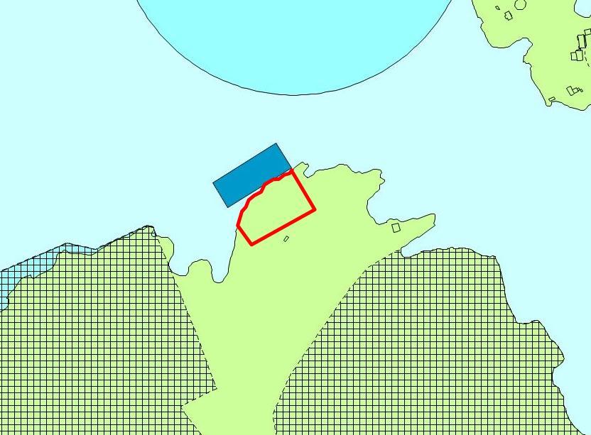 Figur 104 - Oversiktsbilde Figur 105 - Utsnitt kommuneplanens arealdel Beliggenhet og dagens bruk Prestevika ligger nord på Oustøya, om lag 200 meter øst for eksisterende bryggeanlegg på Klovodden.