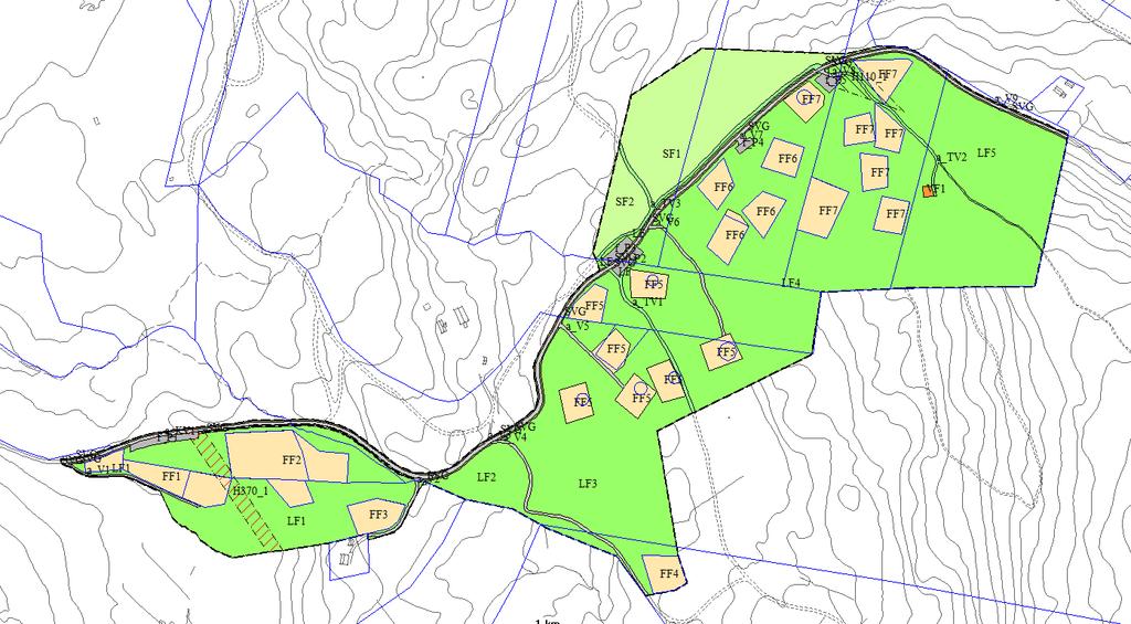 Fig. 4 Planforslaget Norconsult har gjennomført befaring og vurdering av planområdet med tanke på vann og avløp, jf «Grunnundersøkelser.