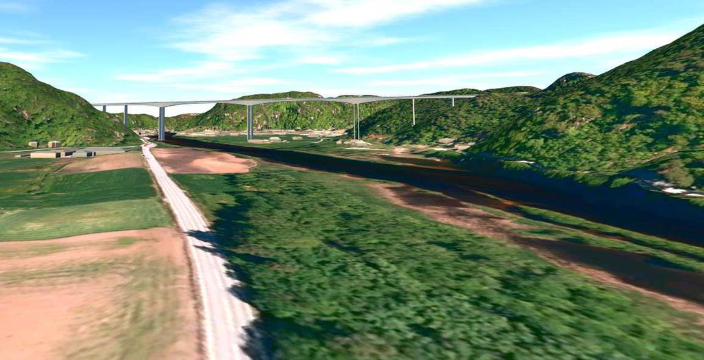 129 Bilde 8-21: Bru/viadukt i område Nedre Audna, sett fra Fv.460 (illustrasjon: D.