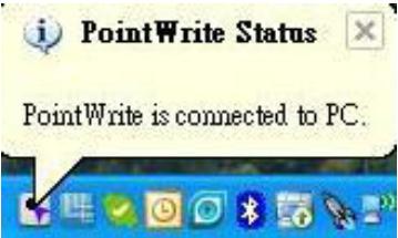 ved bruk av PointWrite 2 vises PointWrite ikonet i systemmappen.