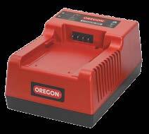 Utformet for bruk med alle Oregon Lithium Ion Batteripakker. Lader B400E 2,4 h batteripakke på ca. 30 minutter. Lader B600E 4,0 h batteripakke på ca. 60 minutter. Lader B650E 6.0 h batteripakke på ca. 90 minutes.