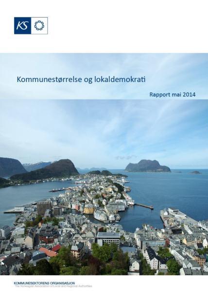Kommunestørrelse og lokaldemokrati KS-rapport, mai 2014, www.ks.