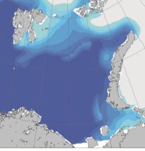 Observert havtemperatur (0-200 m), Barentshavet