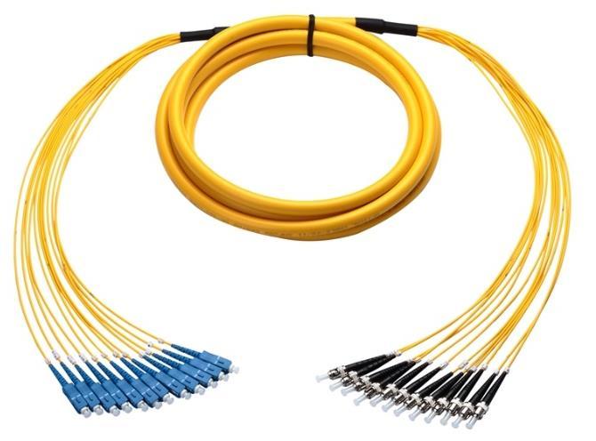 Pre-terminerte singelmodus break-out kabler leveres med monterte kontakter i en eller begge ender. I enden av kabelen er det montert en fordeler/manifold (f.o.m. 4 fiber) som forgrener fibrene på en kontrollert måte.