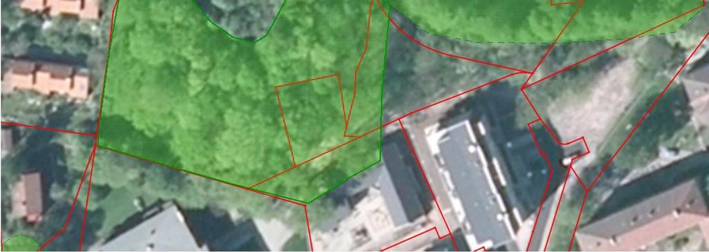 De tresatte delene av det planlagte utbyggingsarealet er dominert av yngre løvtrær og løvoppslag i de flate, midtre delene (blågrønn farge i fig. 1).