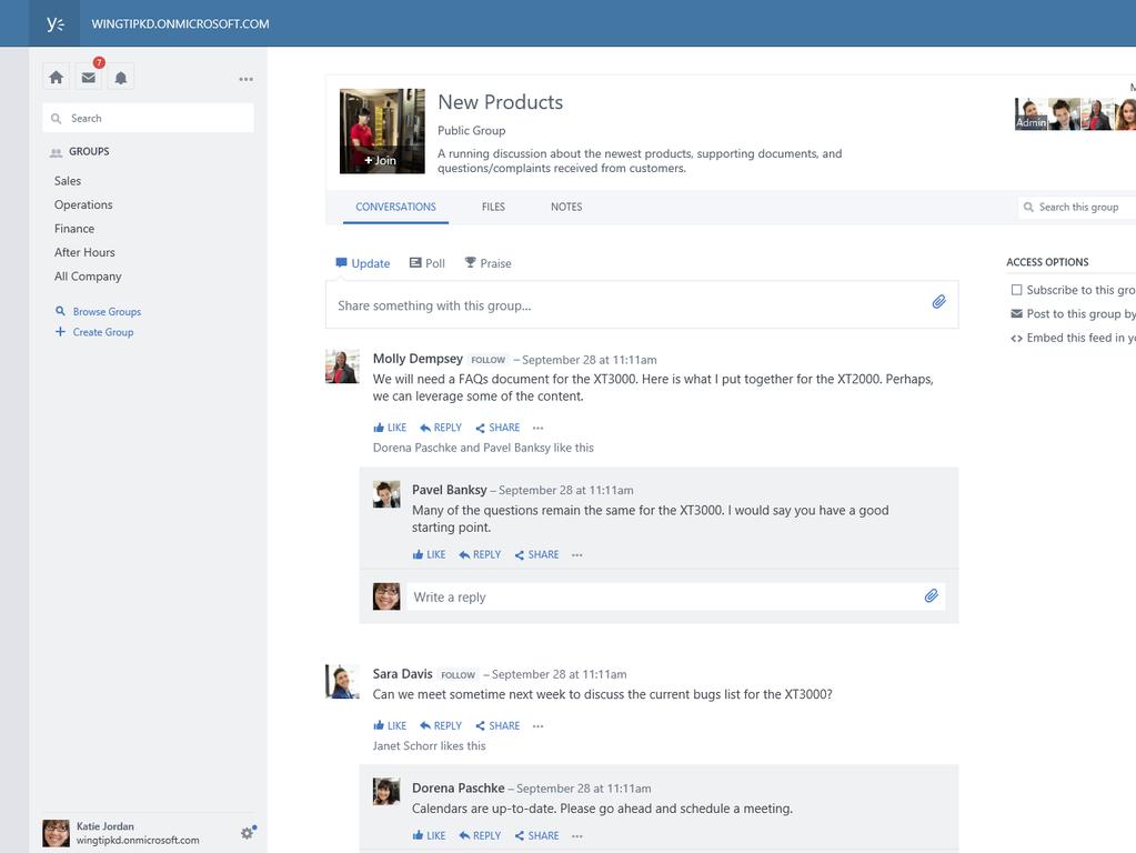 Yammer for innovasjon Omdømmet til en organisasjon bygges gjennom meldinger som selskapet sender til ansatte og kunder.