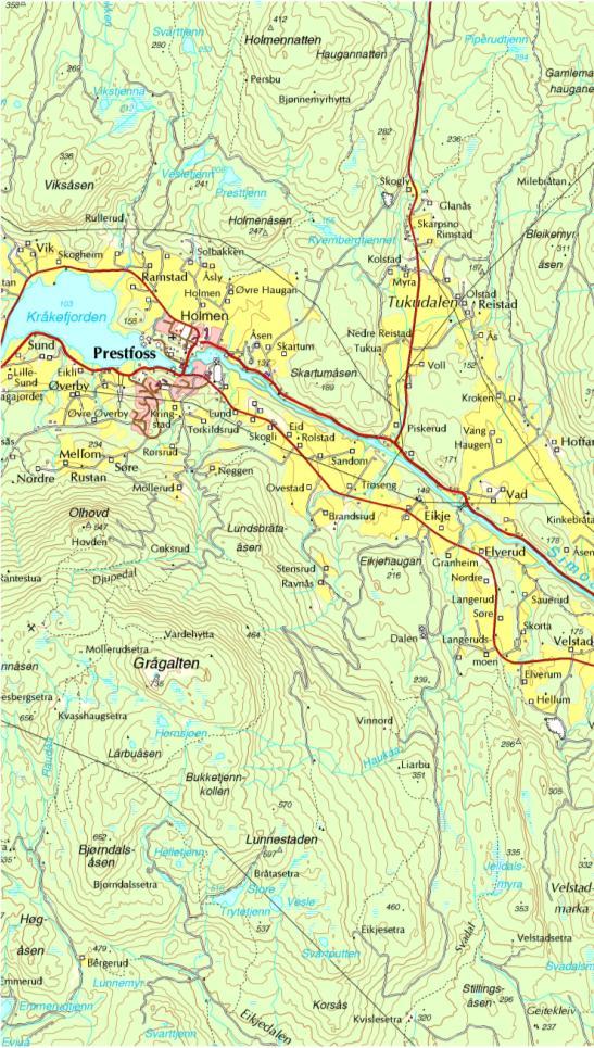 1. INNLEDNING Denne rapporten omhandler et potensielt viktig område for murestein like sør for Prestfoss i Sigdal kommune.