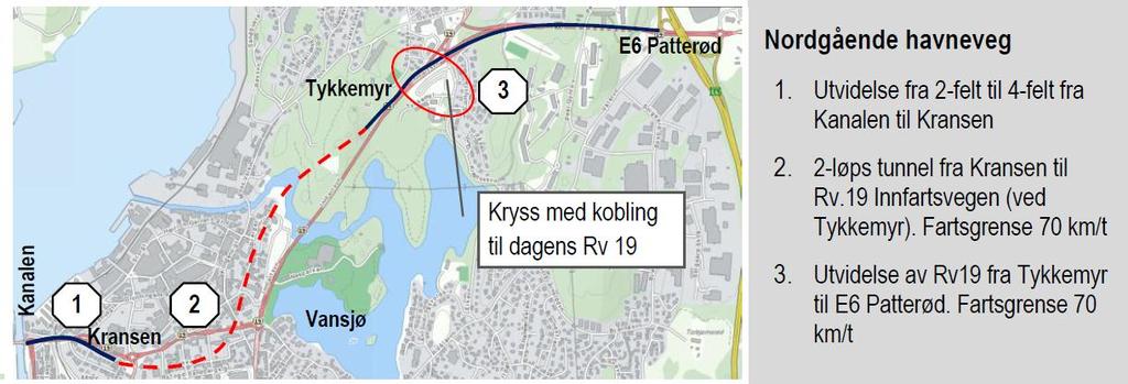 18 BEREGNINGER AV ENKELTTILTAK 5 Utbygging av vegnettet For hovedvegsystemet i Moss og Rygge peker rv.19 og fv.