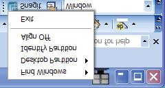 3. Bildeoptimering Alternativer for tittellinje Desktop Partition (Skrivebordspartisjonen) er tilgjengelig fra tittellinjen i det aktive vinduet.